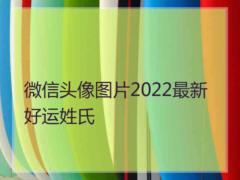 微信头像图片2022最新好运姓氏