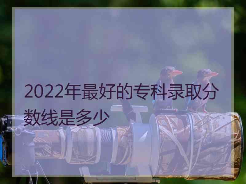 2022年最好的专科录取分数线是多少