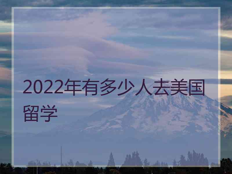 2022年有多少人去美国留学