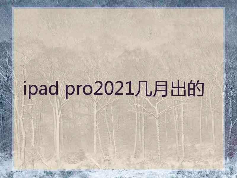 ipad pro2021几月出的