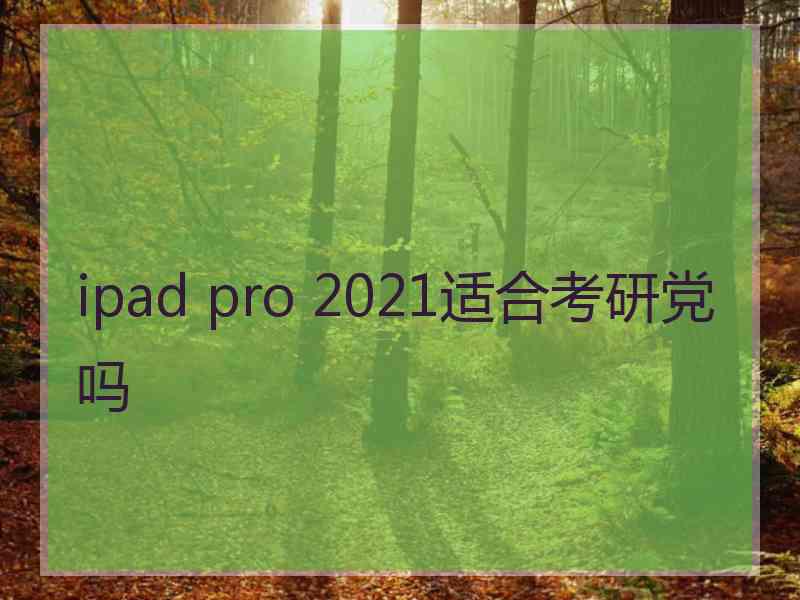 ipad pro 2021适合考研党吗