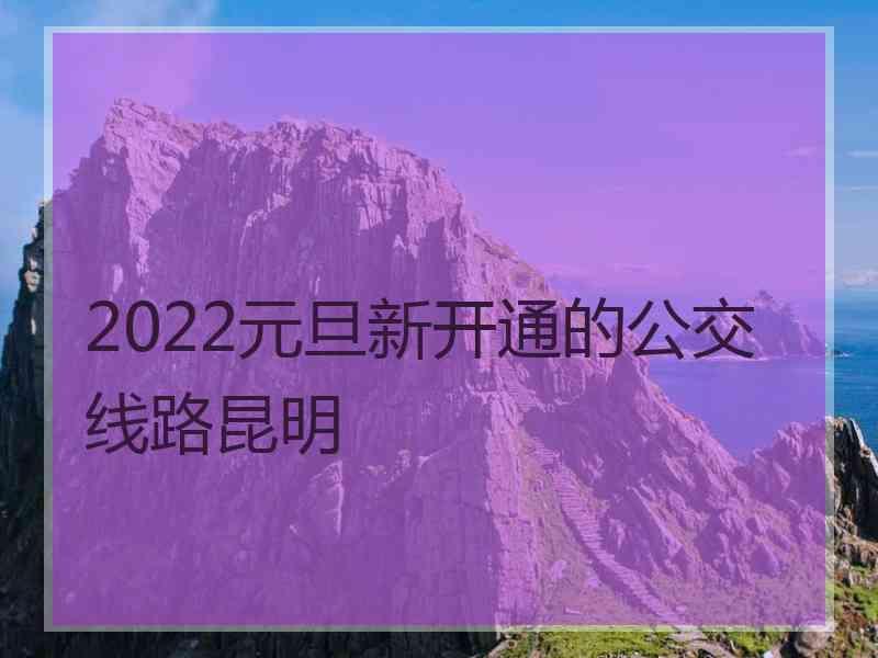 2022元旦新开通的公交线路昆明