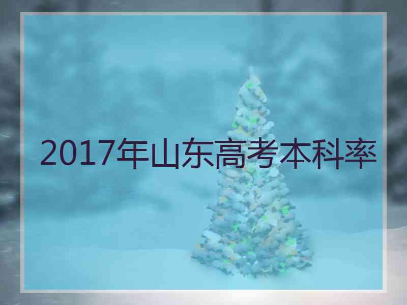 2017年山东高考本科率