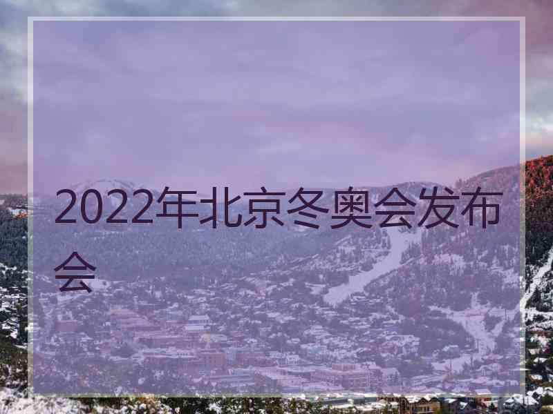 2022年北京冬奥会发布会