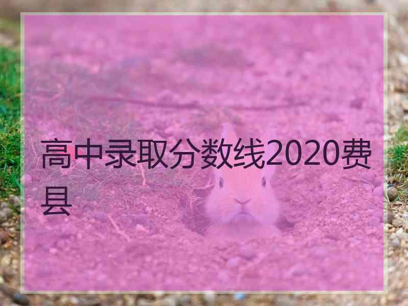 高中录取分数线2020费县