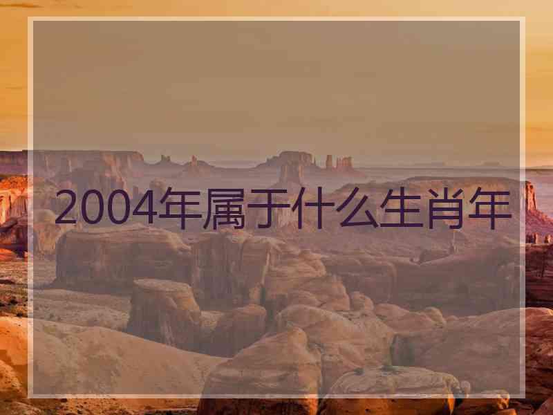 2004年属于什么生肖年