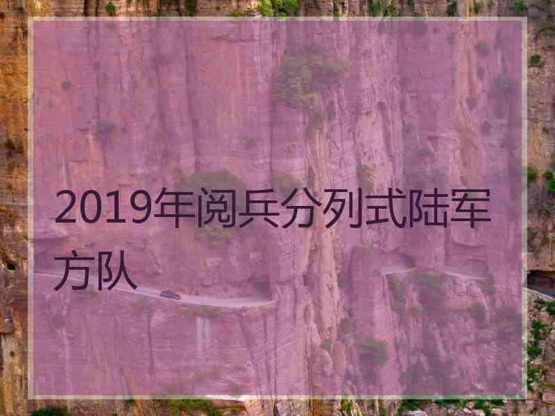 2019年阅兵分列式陆军方队