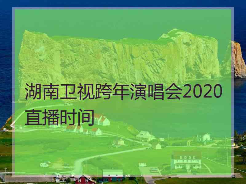 湖南卫视跨年演唱会2020直播时间