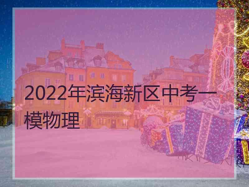 2022年滨海新区中考一模物理