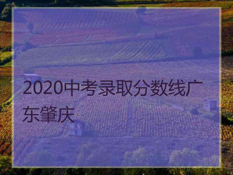 2020中考录取分数线广东肇庆