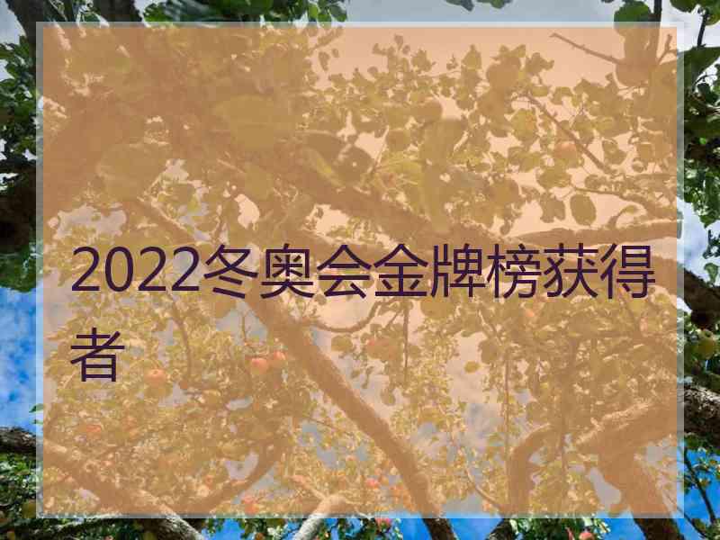 2022冬奥会金牌榜获得者