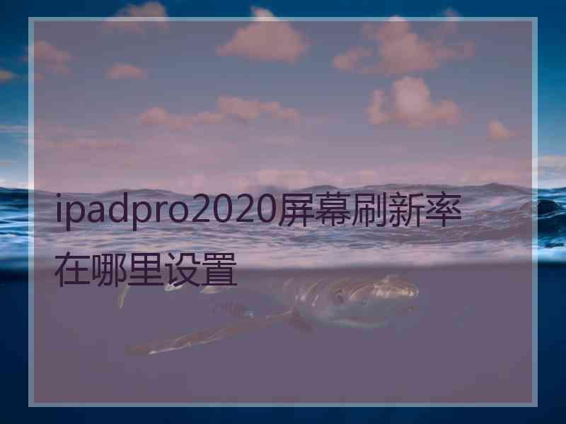 ipadpro2020屏幕刷新率在哪里设置