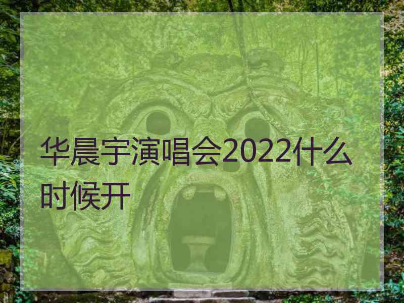 华晨宇演唱会2022什么时候开