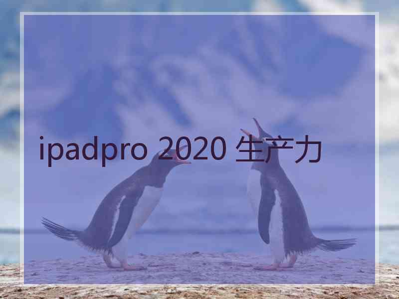 ipadpro 2020 生产力