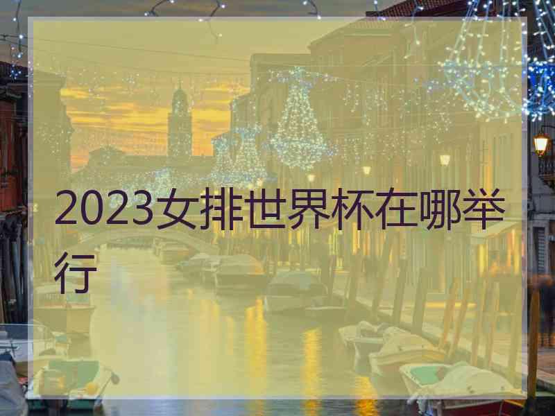 2023女排世界杯在哪举行