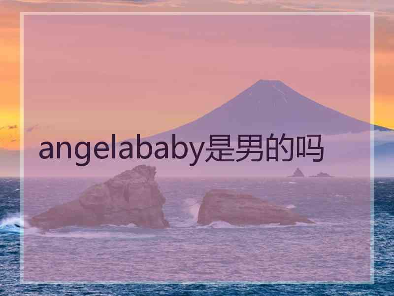 angelababy是男的吗