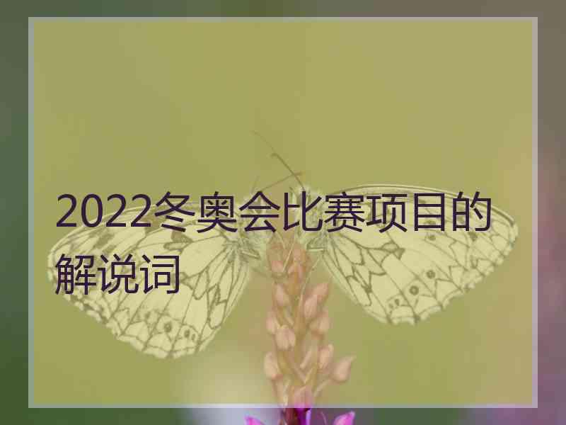 2022冬奥会比赛项目的解说词