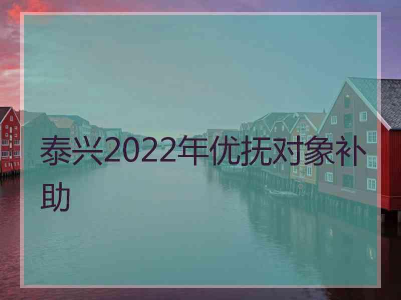 泰兴2022年优抚对象补助