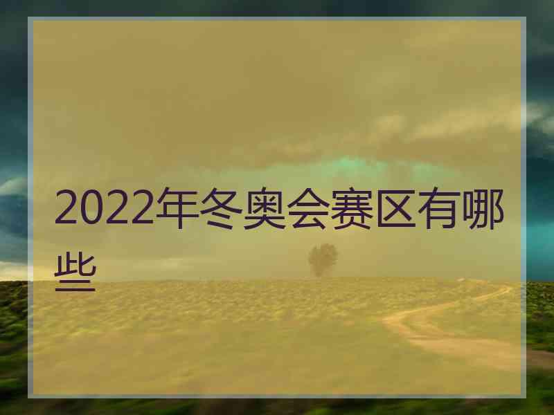 2022年冬奥会赛区有哪些