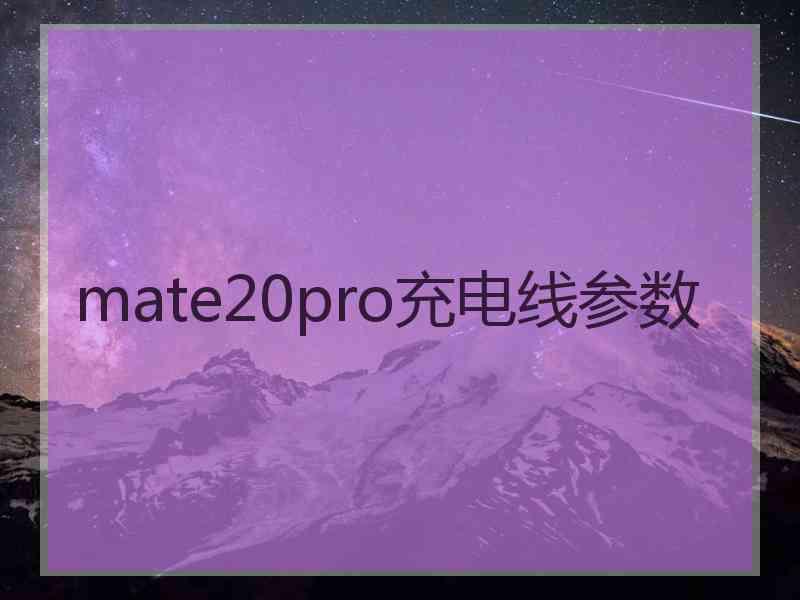 mate20pro充电线参数