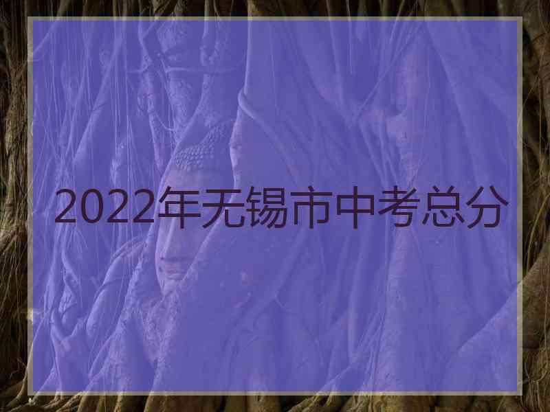 2022年无锡市中考总分