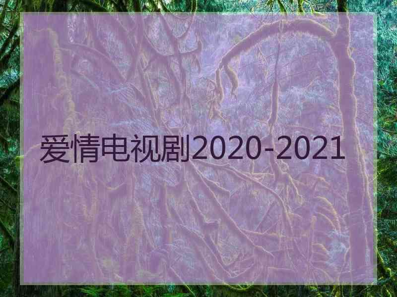 爱情电视剧2020-2021