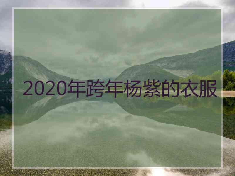 2020年跨年杨紫的衣服