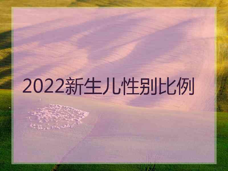 2022新生儿性别比例