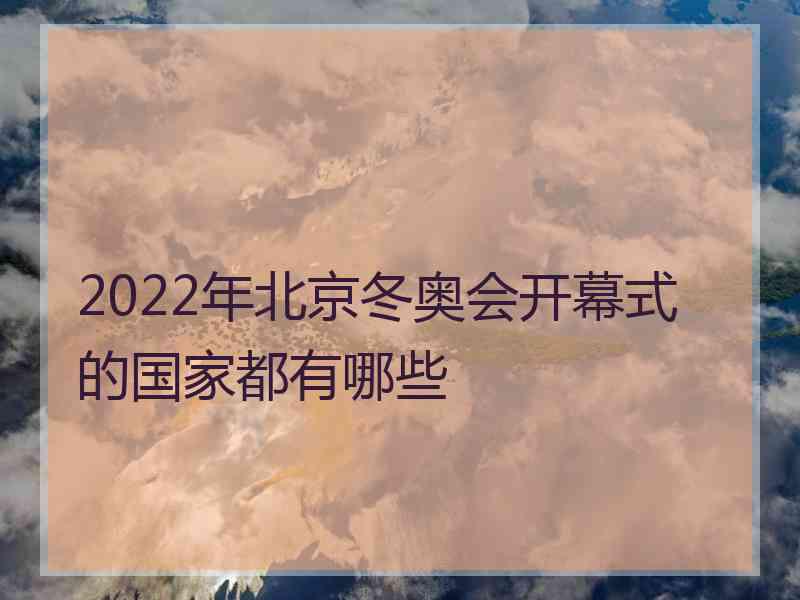 2022年北京冬奥会开幕式的国家都有哪些