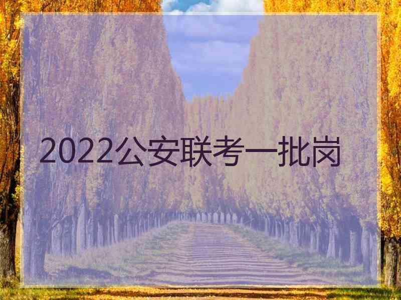 2022公安联考一批岗