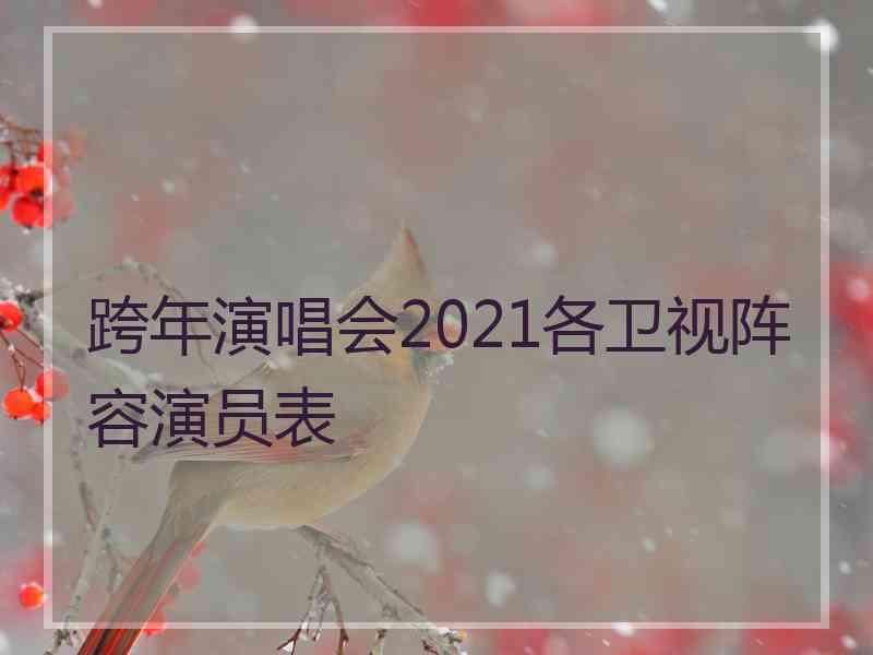 跨年演唱会2021各卫视阵容演员表