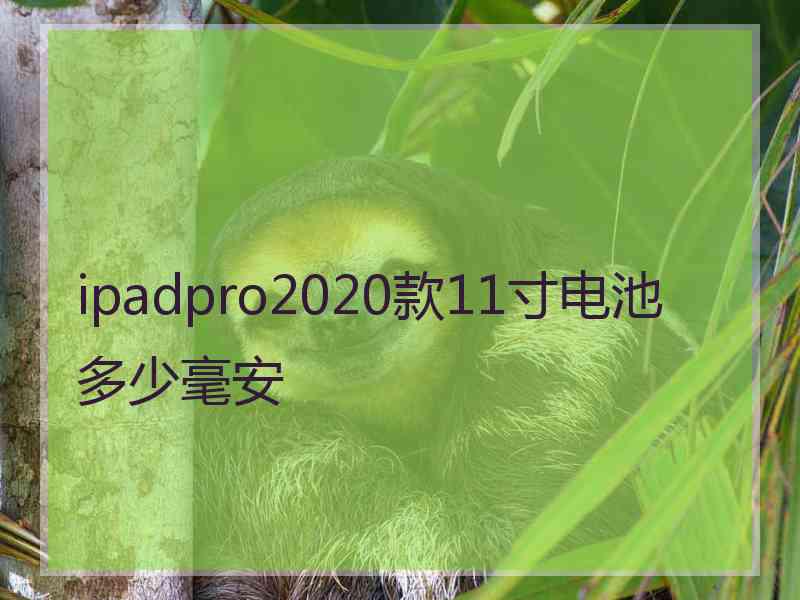 ipadpro2020款11寸电池多少毫安