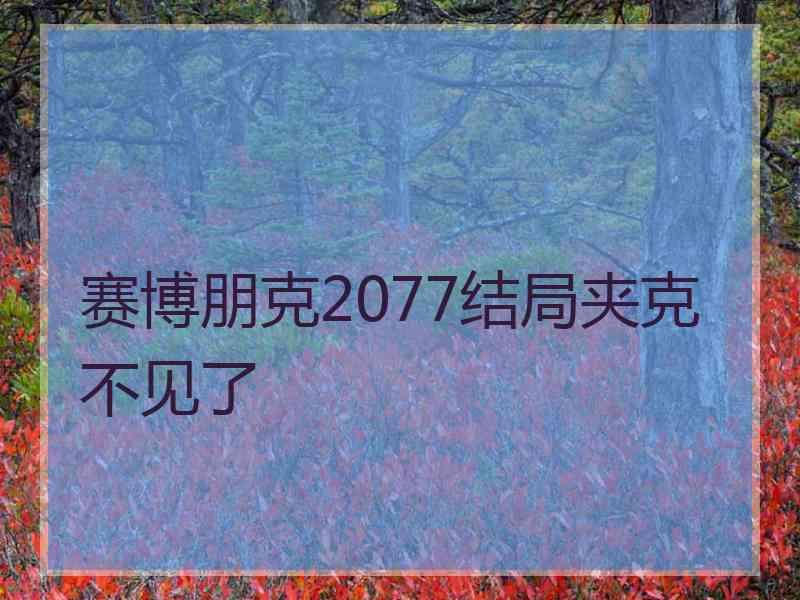 赛博朋克2077结局夹克不见了