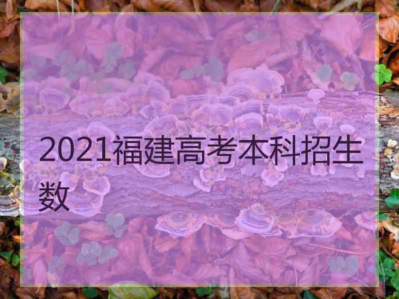 2021福建高考本科招生数