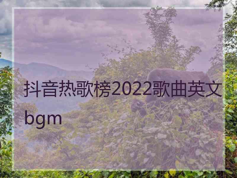 抖音热歌榜2022歌曲英文bgm