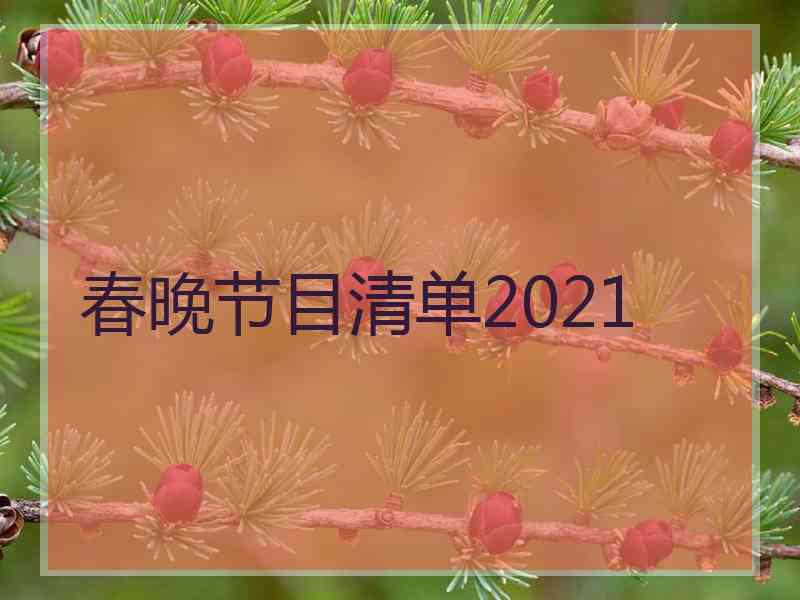 春晚节目清单2021