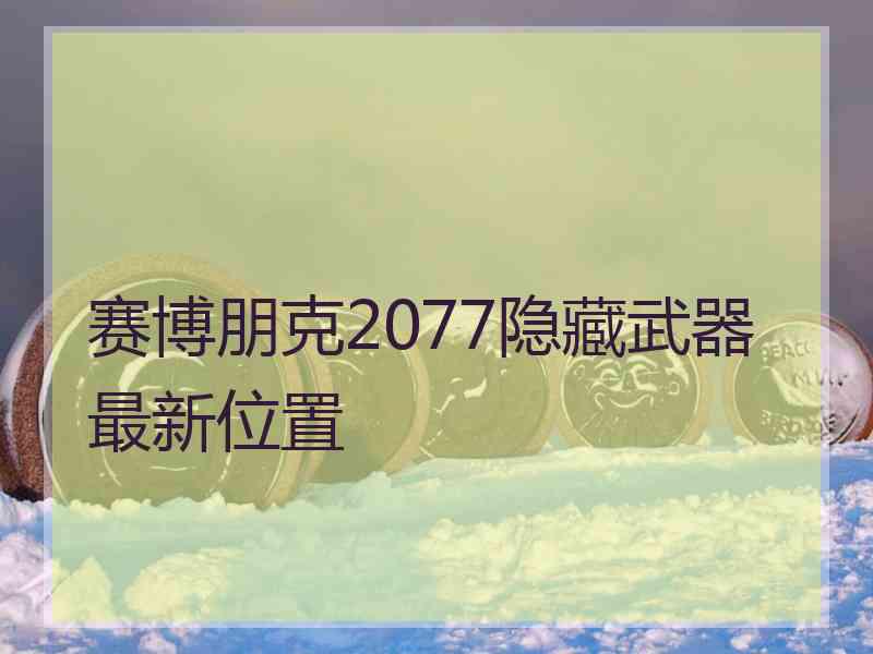 赛博朋克2077隐藏武器最新位置