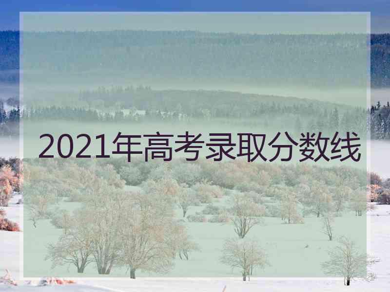 2021年高考录取分数线