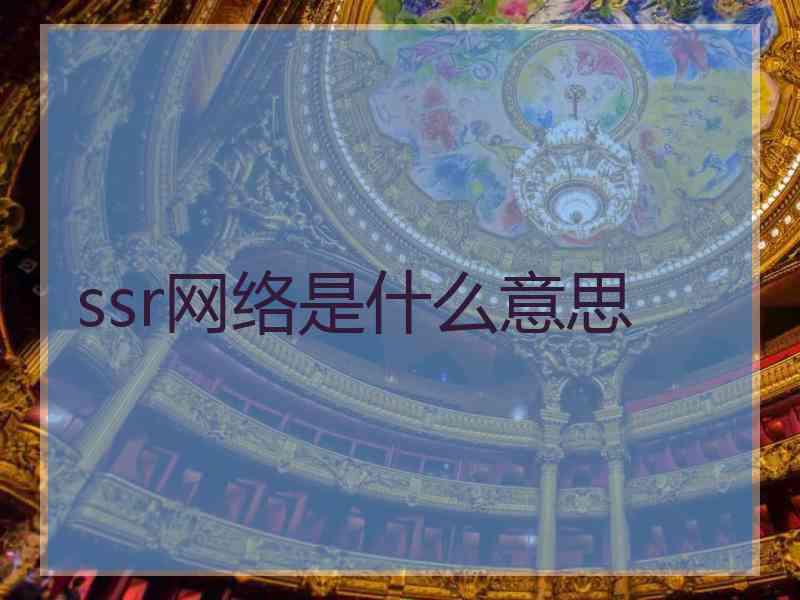 ssr网络是什么意思