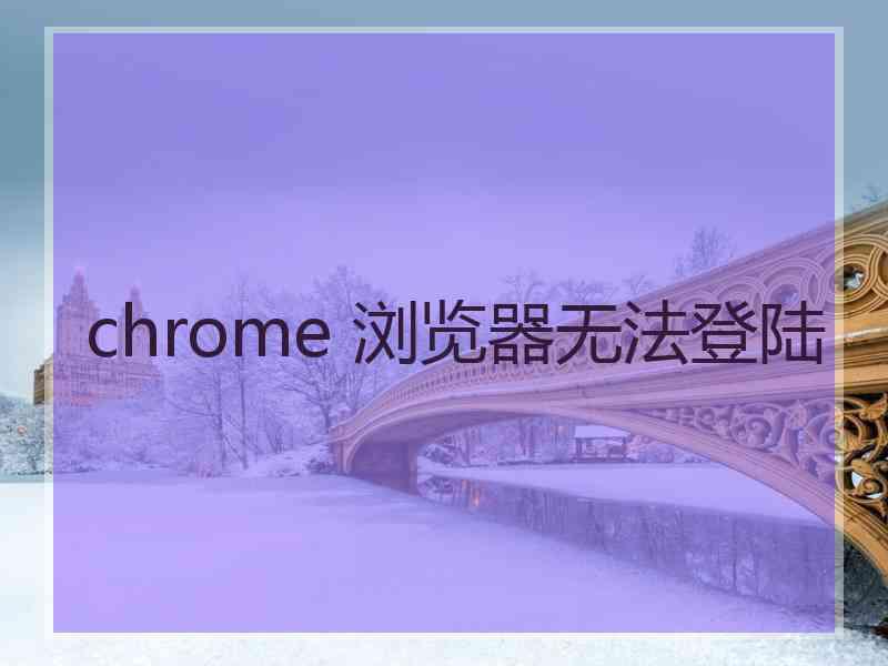 chrome 浏览器无法登陆