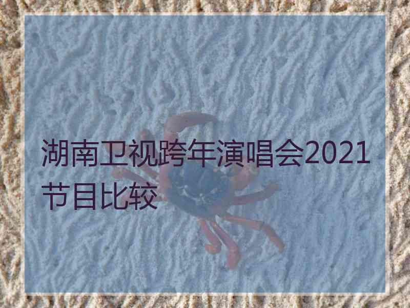 湖南卫视跨年演唱会2021节目比较