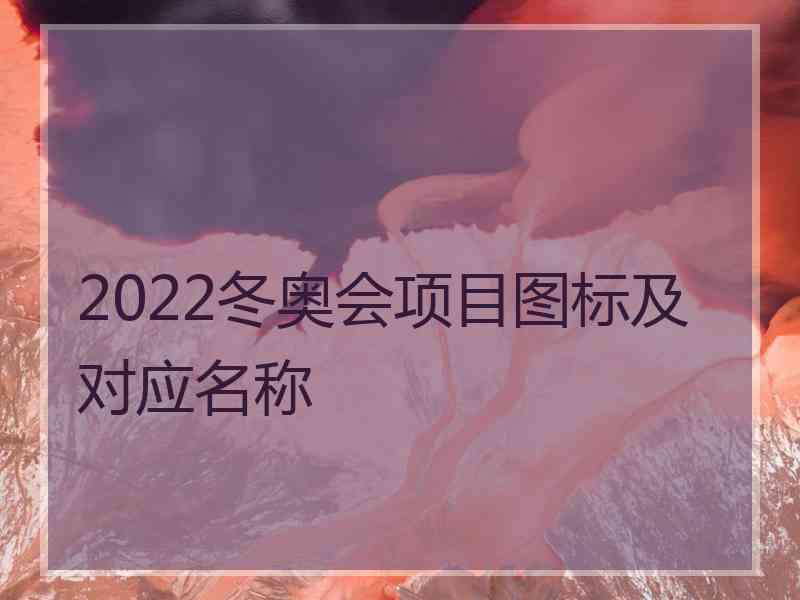 2022冬奥会项目图标及对应名称