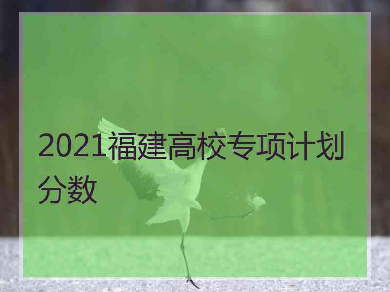 2021福建高校专项计划分数