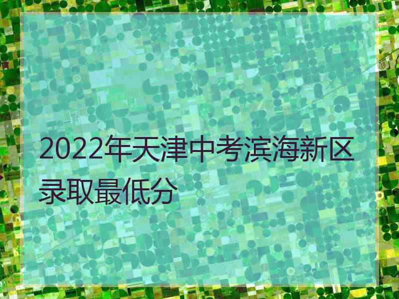 2022年天津中考滨海新区录取最低分