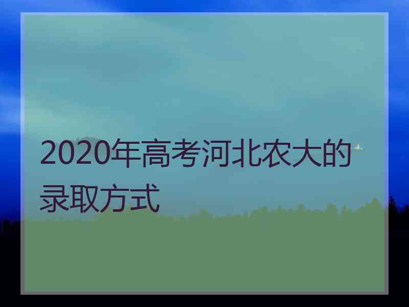 2020年高考河北农大的录取方式