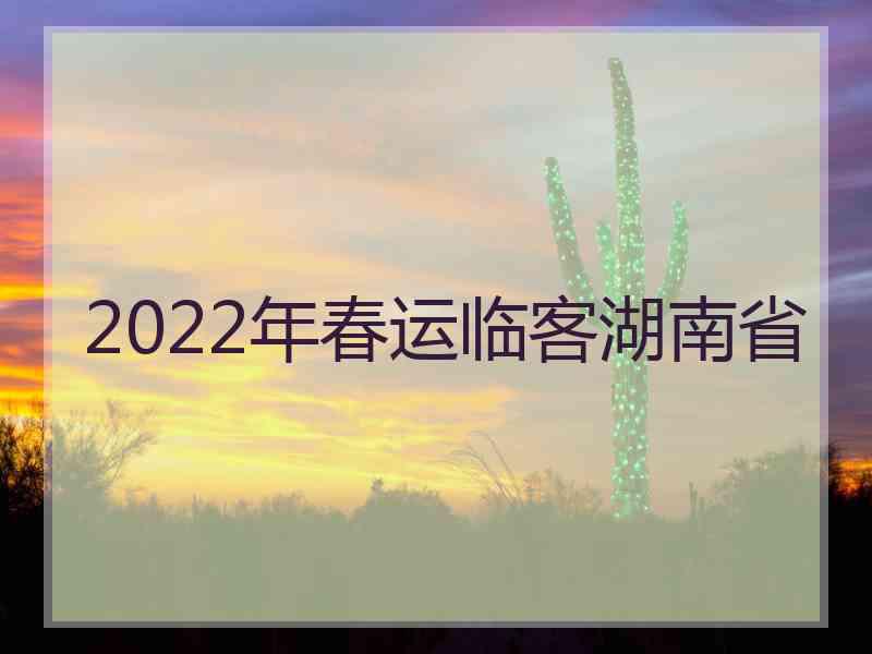 2022年春运临客湖南省