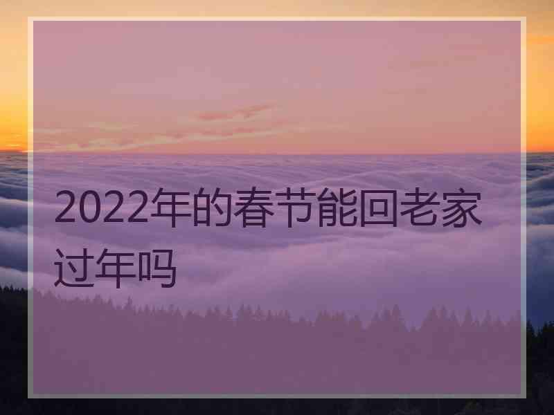 2022年的春节能回老家过年吗