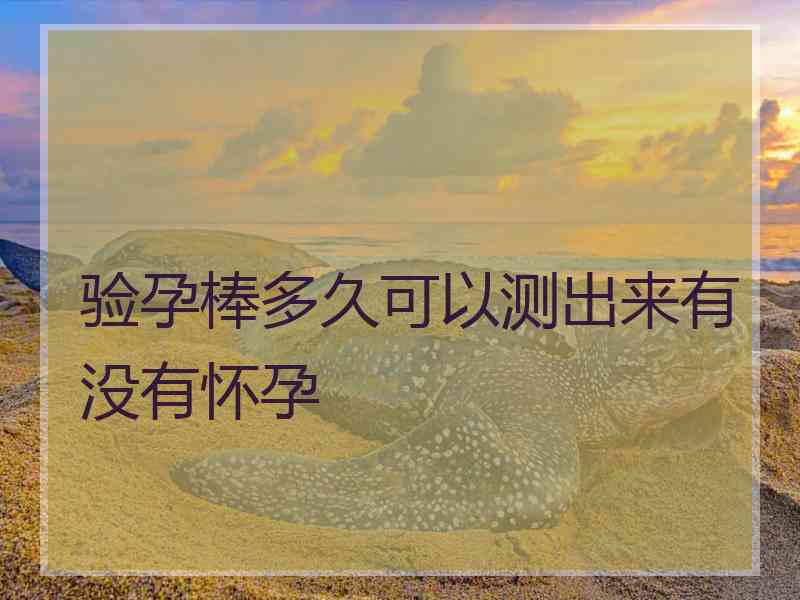 验孕棒多久可以测出来有没有怀孕