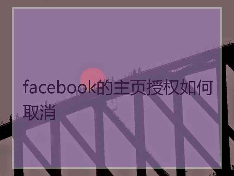 facebook的主页授权如何取消