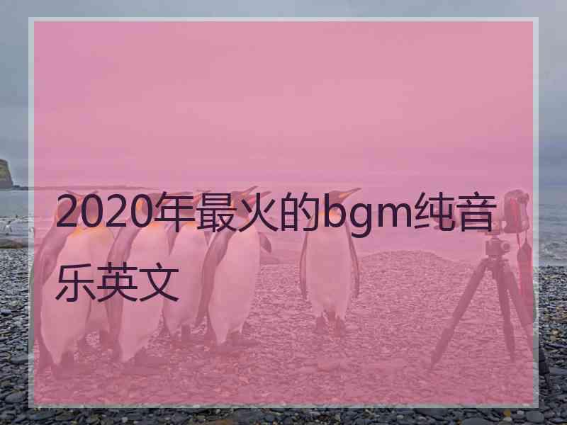 2020年最火的bgm纯音乐英文